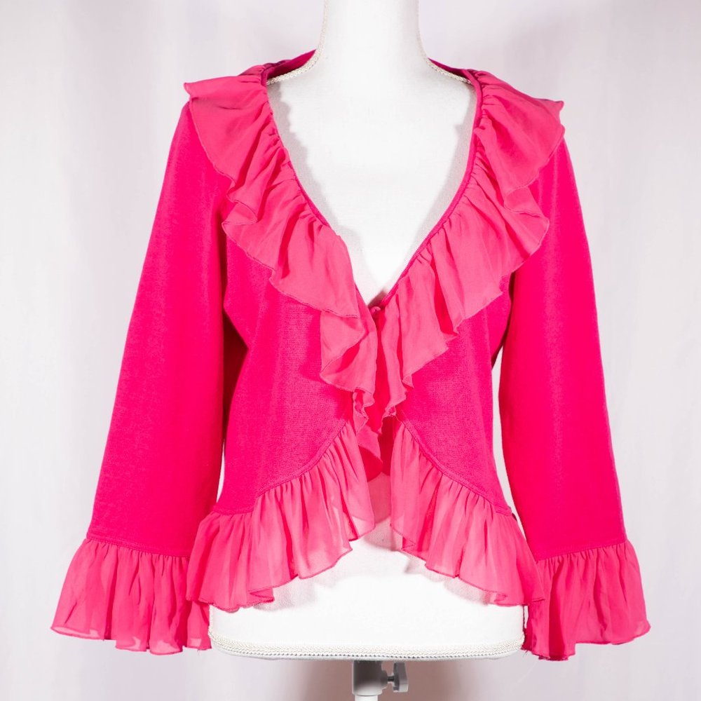 NWT WD.NY Cardigan with Ruffles Size XL